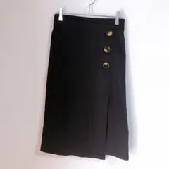 【ciaopanic】（M）フロント大胆スリットひざ丈タイトスカート/金ボタンのサムネイル