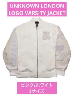 UNKNOWN LONDON LOGO VARSITY JACKET ホワイトS