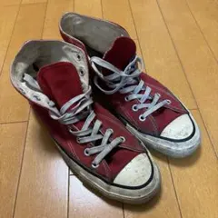 USA製 コンバース　オールスター赤 ハイカット スニーカー　キャンバス