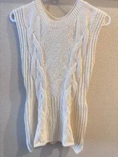 earth music&ecology アイボリー ニットベスト F