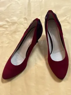 【美品】Riz raffinee パンプス ボルドー ドット柄 ヒールのサムネイル