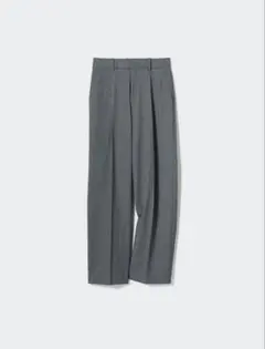 ユニクロ　タックワイドパンツ　スラックス　グレー