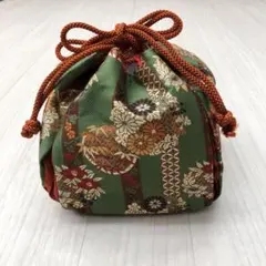美品 着物 浴衣 和装 花柄 和柄 巾着 バッグ