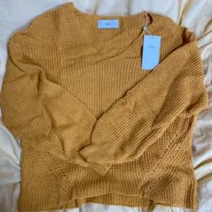 AZUL by moussy ワッフル編み　Vネック長袖プルオーバー