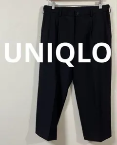 ユニクロ　UNIQLO タックワイドパンツ　メンズ　Lサイズ　ネイビー　美品