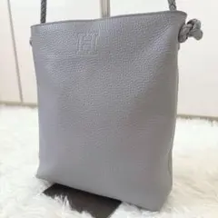 美品☆ヒロフ☆HIROFU☆チェスタ☆2way ショルダーバッグ　シボ革☆グレーのサムネイル
