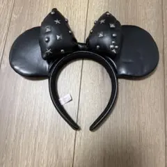 ミッキー耳カチューシャ 黒 スタッズ付き