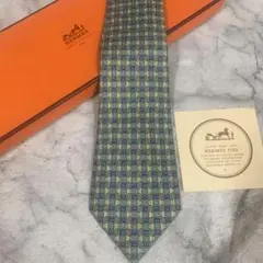 ［未使用］HERMES 幾何学模様 シルクネクタイ