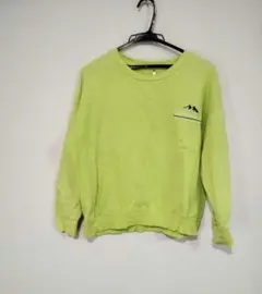 トレーナー 山の刺繍 トレーナー ライムグリーン S Mサイズ