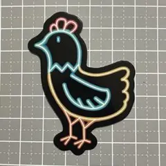 【NNN-7】防水ステッカー ネオン ネオンカラー にわとり 鳥 動物 アニマル