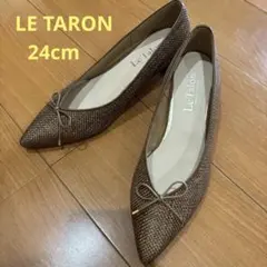 【美品】Le Talon パンプス ポインテッドトゥ リボン 24cmのサムネイル