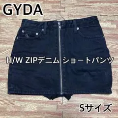 GYDA H/W ZIPデニム スカートライクショートパンツ ブラック S