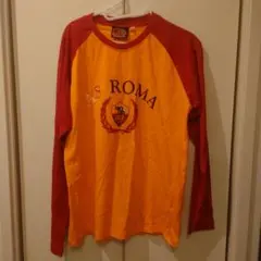 AS ROMA ラグランスリーブ Tシャツ オレンジ/レッド