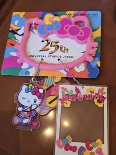 USJ 25周年 ハローキティ ストラップキーチェーンセットのサムネイル