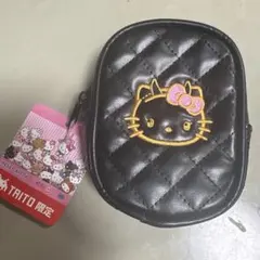 ハローキティ　キルト刺繍ポーチ　タイトー限定　 ブラック