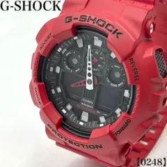 美品 CASIOカシオ メンズ腕時計Gショック ディープレッド深紅
