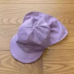 幼稚園　保育園　日除け付き　カラー帽子 紫