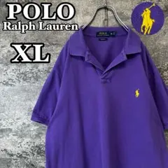 鳥*男様 古着　POLO RalphLauren 半袖ポロシャツ　パープル　刺繍