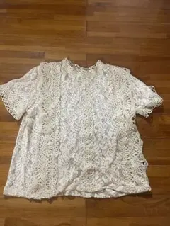 MISCH アイボリー レース 半袖シャツ M