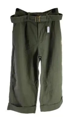 KJC0310-3■ 新品 パンツ ベルト付き 裾折り返し Fサイズ オリーブ