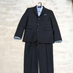 フォーマルスーツセット 160 サイズ 黒 水色シャツ付き　卒業式　入学式