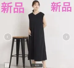 カットジョーゼット ノースリーブワンピース ブラックのサムネイル