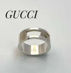 グッチ GUCCI シルバー925 ブランデッド カットアウト Gリング 18号