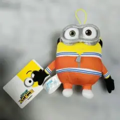 ​【非売品・タグ付き】ミニオン ボブ ストラップ付ぬいぐるみ オレンジジャージ