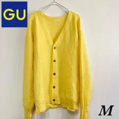 GU ウォッシャブルカラーカーディガン M イエロー