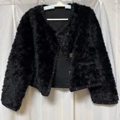 ブラックファーショートジャケット