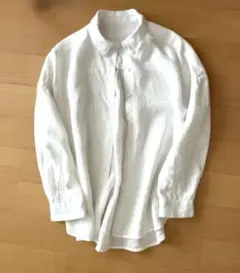 リネン100% ホワイトオーバーシャツのサムネイル