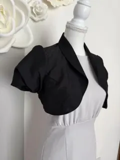【日本製・美品】AIMER エメ パフスリーブ フォーマルボレロ 黒 9のサムネイル