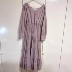 春色♡プリーツ切り替えロングワンピース