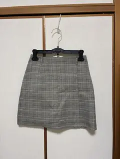 グレー系チェック ミニスカート