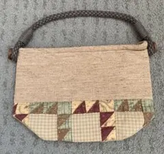 【一点物】パッチワークキルトのミニバッグ