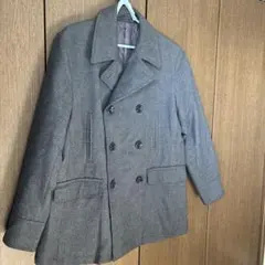 グレー ダブルブレスト ピーコート