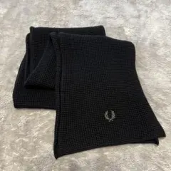 FRED PERRY マフラー ワッフルニット ブラック ユニセックス