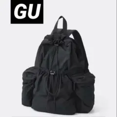 GU ソフトドローストリングバックパック　リュックブラックのサムネイル