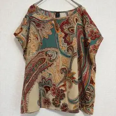 ⭐️美品 EMERY ROSE ペイズリー柄 半袖Tシャツ 【XL】古着 即購入⚪︎