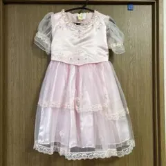 ピンク フローラル刺繍 ドレス120cm！