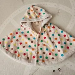 ミキハウス ドット柄 ベビーポンチョ