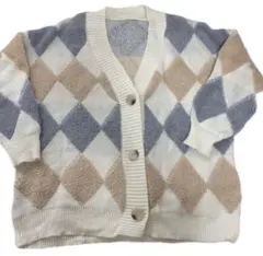 最終値下げ アーガイル柄カーディガン