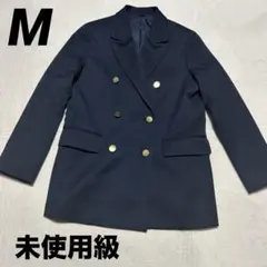 未使用級【GU】テーラードジャケット　ダブルブレスト　紺ブレ　M 金ボタン