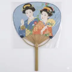 【昭和レトロ】ヴィンテージ扇子 うちわ シンプル 飾り 工芸品 インテリア① 昭和レトロ 竹製うちわ 浮世絵 美人画 当時物 ビンテージ アンティーク