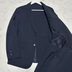 未使用級美品　ジーユーGU セットアップスーツ　トラベルスーツ　ネイビー　L