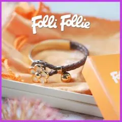 ★フォロー割り★Folli Follie フラワーモチーフ レザーブレスレット
