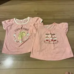 半袖　Tシャツ　2枚セット　90cm ピンク　リス　うさぎ　まとめ売り