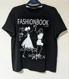 MARLENEDAM マーレンダム Tシャツ黒✕白プリント Мサイズのサムネイル
