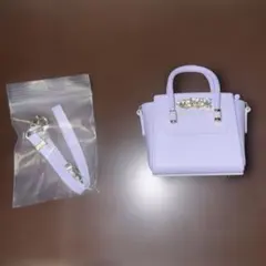 ガチャ JILLSTUART ミニビジューロイヤルトートキーホルダー パープル