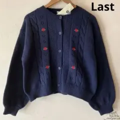 刺繍カーディガン　エヘカソポ　ehka sopo 新品　ニットカーディ ネイビー